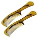 Ladies Light Brown Plastic Fine Teeth 7.9" Long Handgrip Hair Comb