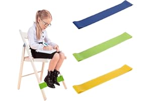 EYVRPAU 3 Pièces Bande de Chaise Extensible pour Enfants, Colorées, Fidget Sangles de Siège Flexibles, Sensorielles, élastique chaise enfant, Adaptées aux Enfants avec TDAH et Autisme
