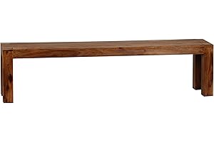 ‎FINEBUY MÖBEL ZUM WOHLFÜHLEN FineBuy Esszimmer Sitzbank Massiv-Holz Sheesham 180 x 45 x 35 cm Holz-Bank Natur-Produkt Küchenbank im Landhaus-Stil Braun