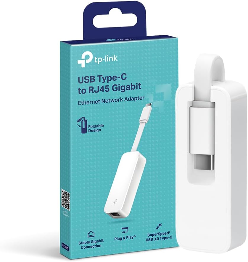 TP-Link UE300C - Adaptador USB-C a Ethernet, Puerto Gigabit 10/100/1000Mpbs, USB 3.0, Plug & Play, Ultra Compacto, Compatible con Windows, MacOS, Linux, Chrome OS