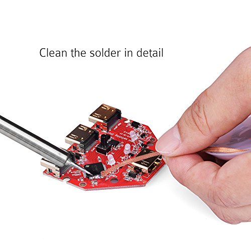 5 Inch Cutting Zange , VTIN Diagonal Cutting Zange, Diagonalfräser Drahtschneider und Entlötdicke Wickel Lötgeflecht mit 2,5mm Breite, 5ft Länge mit 20-25 Gauge Cutting Fähigkeit - 4