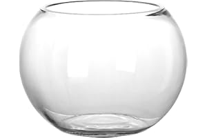 Wensmy Glass Fish Bowl Multiple Sizes Fish Glass Round Bowl Goldfish Bowl for Betta Fish Handmade Large Fish Bowl Desktop Decoration Party Supplies 25cm