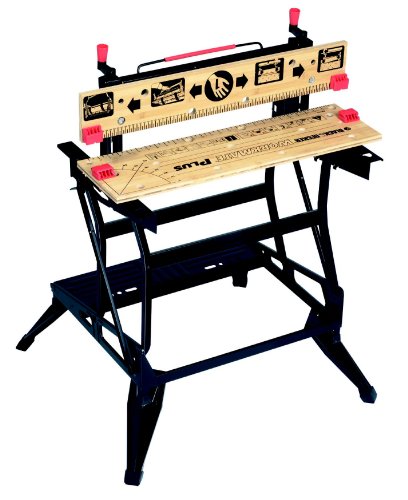 Black+Decker Workmate, Universal-Werkbank, Spanntisch, einhändig bedienbar, Vertikalzwinge für große Werkstücke, massive Stahlkonstruktion, klappbarer Rahmen, 2 Arbeitshöhen, 250kg belastbar, WM825 - 2