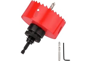 HSAWBIT Sega a tazza da 92 mm, M42 HSS, set di punte per legno, alluminio, lamiera di ferro, tubo, plastica, profondità di taglio 44 mm (rosso)