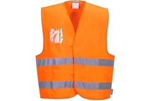 Portwest Chaleco De Alta Visibilidad Con Porta-Identificación Dual, Tamaño: S/M, Color: Naranja, C475ORRS/M