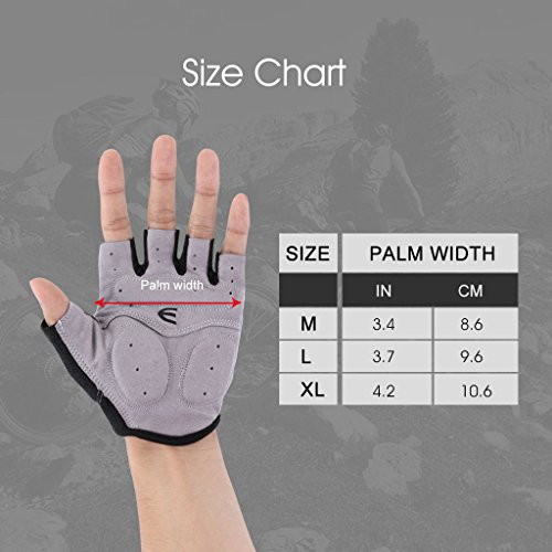 Enkeeo Fahrradhandschuhe Fitness-Handschuhe Reithandschuhe Radsporthandschuhe Trainingshandschuhe mit Adjustable Handgelenkstütze für Road Race, Mountainbike, Radsport, Reiten, Wandern, Bergsteigen, Camping und mehr Sports im Freien, Idea für Damen Herren Frauen Männer - 8