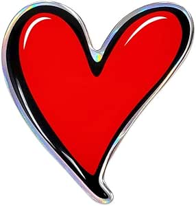 Adesivo 3D Cuore Quattroerre - 60x55mm, Con Resina Poliuretanica, Anti-UV, Brillante - Foto 2