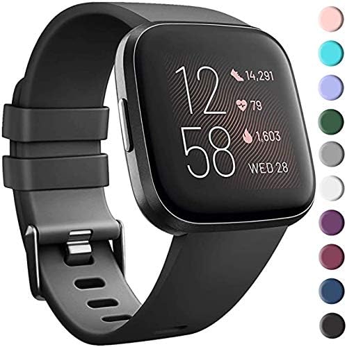 LouisRach Compatible with Fitbit Versa Strap/Fitbit Versa 2 Strap, Soft Silicone Sport Replacement Straps with unique coloured buckle for Fitbit Versa 2/Fitbit Versa/Versa Lite/Versa SE for Men/Women
