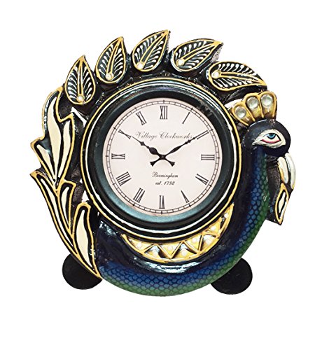 RoyalsCart Round Wood Analog Table Clock (15 cm x 3 cm x 15 cm, Blue, KTTC4) RS.504 (75.00% Off) - Amazon