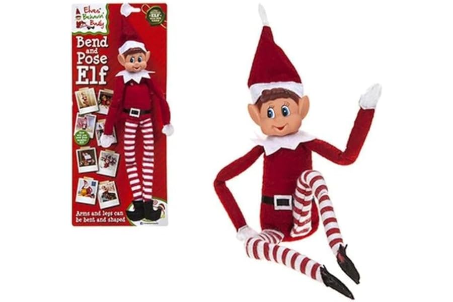 Elves Behavin' Badly Hoolaroo dqv131xxA KD13120 hoolaroo-kd13120 Vinyl 12 INCH Bendable POSEABLE Figure Girl, Insulated, Red Elf Boy