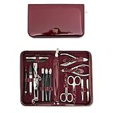 THREE SWORDS | Exclusive 16-Piece MANICURE - PEDICURE - GROOMING - NAIL CARE set / kit / case | basic standard quality (000422)