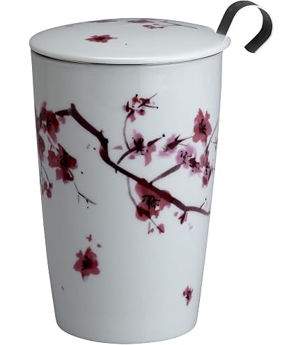 Mug à Thé Avec Infuseur Amovible & Couvercle - Céramique Noire 400ml - Idéal Pour Maison/Bureau Ou Cadeau