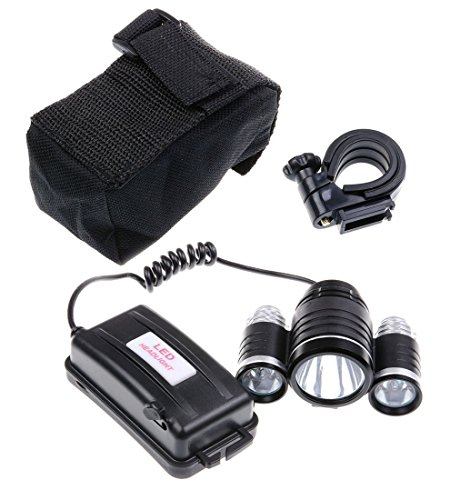 Wolfyok 5000 Lumen LED Aluminium Kopflampe / Fahrradbeleuchtung Set, 3X CREE XM-L XML T6, Super Helle Wasserdichte, 4 Modi Stirnlampe für Outdoor Reiten Nachtangeln Wandern Camping + Fahrrad Rücklicht - 4