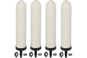 HUINING Bougie en céramique avec système de filtre à eau par gravité pour comptoir à charbon actif Systèmes de filtration d'eau domestique Systèmes de filtration Pichet à eau 10 "4 pièces