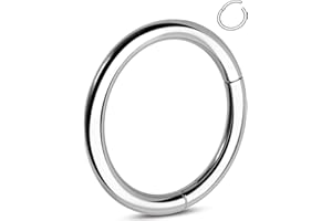 OUFER G23 - Orecchini a Cerchio in Titanio a Forma di Tacchino, cartilagine, Piercing a elica Helix, 16G conchetta Cerniera Labbro Piercing Naso, 1,2 mm, Regalo da Uomo e Donna, 6-12 mm