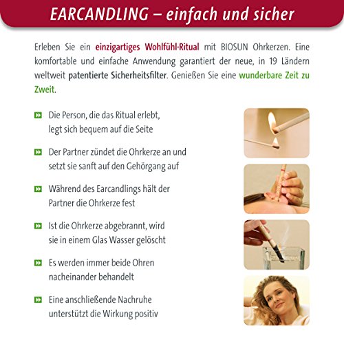 10 Stück (5 Paar) Original BIOSUN traditional Ohrkerzen / Ohrenkerzen mit Sicherheits-Filter. Mit dem magischen Duft von Honig, Salbei und Kamille. - 6