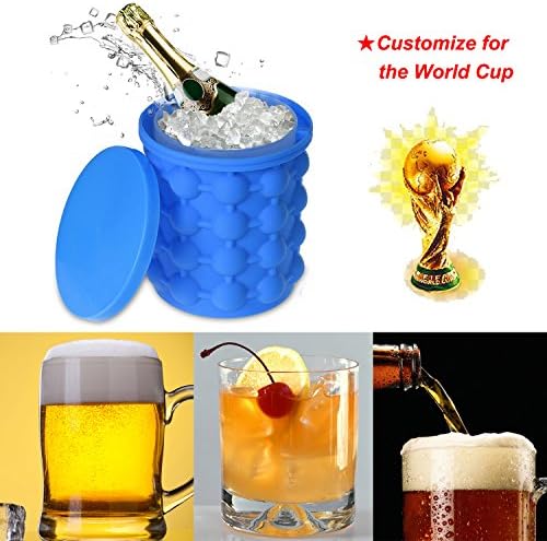 Ice Cube Maker Ice Cube Tray with Ice Tray silicone Ice Bucket with Lid Space Saving Ice Genie Ice Cube Tray Ice Cube Tray Cooler, Saving Ice Cube Maker Ice Cube Tray for Beer, Whiskey (1 piece)