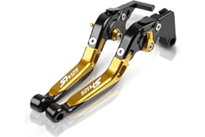 ANYWAY Per SH125 SH150i SH125i 2014 2015 2016 2017 2018 Leve frizione freno Leve pieghevoli estensibili in alluminio Accessori moto(Nero+Oro)
