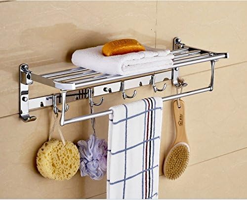 Rhhmjj Towel Stainless Steel Bathroom Toilet Hotel, Bath Attached To The Wall, 40Cm Thick, Non-Punch Towel Rails