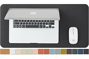 Homieazicozi Duża podkładka na biurko z naturalnego korka i skóry, dwustronna, wodoodporna, pod mysz i klawiaturę, do biura, domu, gier, dekoracji, czarna, 60 x 30 cm