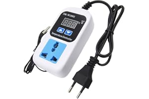 CAM2 Termostato presa digitale controllo della temperatura prese con sensore NTC, regolatore digitale della temperatura per serra, terrario, rettile