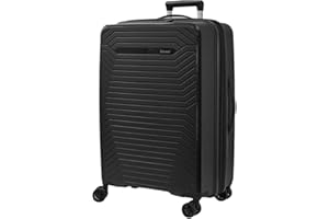 SISET Air Nova - Maleta de Viaje Mediana Expandible (66x45x28/31cm), Fabricada en Polipropileno, 4 Ruedas Dobles Silenciosas y Cerradura Combinación TSA. (Mediana), (80L), (3.8kg), (Negra).