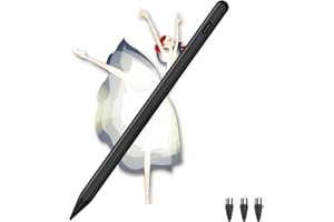 LUNTAK Universal Pad Stylus Pens for Touch Screens Rechargeable iPad Pencil with Magnetic Adsorption,Capacitive Pom Tip Stylus Pen for Pad Pro/Air/Mini/iPhone/Samsung/iOS/Android/Tablets-Black