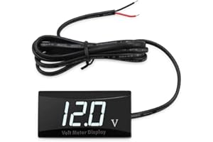 Goldoars LED Digital Voltmeter DC 12V Auto Digital Voltmeter Wasserdicht Stoßfest LED Anzeige Voltmeter für Auto Motorrad Spannung Volt Meter Gauge (Weiß LED)