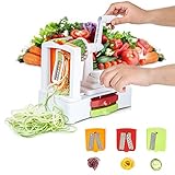 Hommini Spiralizer mit 3-Schneideaufsätzen Gemüseschneider...