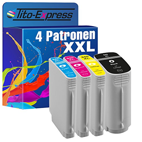 PlatinumSerie® 4 Druckerpatronen XXL mit Chip und Füllstandsanzeige kompatibel zu HP 940 XL OfficeJet Pro 8000 8000 Enterprise 8000 Series 8000 Wireless 8500 8500 A 8500 A Plus 8500 A Premium 8500 Premier 8500 Series 8500 Wireless