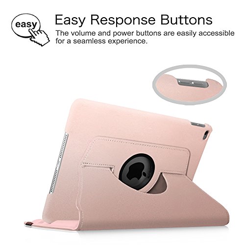 Fintie iPad Air 2 Hülle – 360 Grad Rotierend Stand Smart Cover Case Schutzhülle Tasche Etui mit Auto Schlaf / Wach Funktion für Apple iPad Air 2 (2014) – Roségold - 6