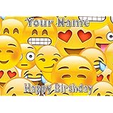 Emoji Dessus de gâteau. Personnalisé ou non personnalisé. 12 x 10 pouces ou 10 x 8 pouces topper gâteau. Rectangle gâteau comestible. Gâteau au riz ou au glaçage, idéal pour gâteau d'anniversaire, gâteau Noelle