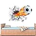 3D Football Living Room Bedroom Removable Home Decoration Decal Decor Wall Stickers Cartoon Boys Teens Kids Children Room Wall Murals Decor