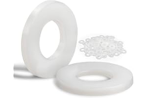 Mbsomnus 100 Pezzi Distanziali Tondi Rondelle Plastica M8-16MM Rondelle in Nylon Dischi in Plastica Poliammide con Diametro Esterno Ridotto per Macchinari Elettrodomestici Idraulici