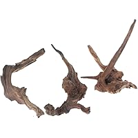 Emours Aquarium-Dekoration Treibholz, sinkbar, S/M, 3 Stück