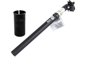 YCXYC 27.2/28.6/30.0/30.4/30.8/31.6/33.9mm Tige De Selle,Tige De Selle À Suspension,Tige De Selle VTT,Tige de Selle à Ressort,Vélo Tige De Selle D'amortisseur,Tige De Selle BMX,Aluminium,Noir,33.9