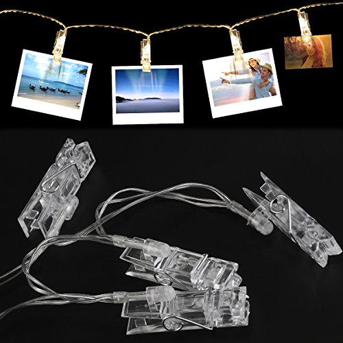 LEDMOMO 40 Foto Clip Lichterkette Weihnachtsbeleuchtung Ideal für Hängende Bilder,Artwork, Memos - 3