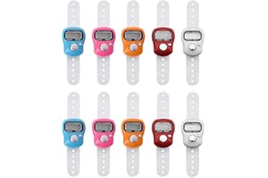 Gobesty Fingerzähler, 10 Stück Handzähler, Finger Counter, Elektronischer Zähler Rundenzähler, mit LCD-Anzeige und zurücksetzbar, für muslimisches Gebet Case (Zufällige Farbe)