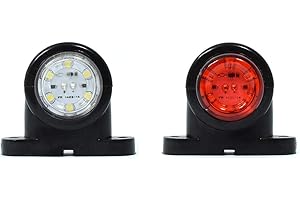 PROMO LINK 2 luci di posizione a LED per camion, 12 V/24 V, luci di posizione per rimorchio, colore rosso e bianco