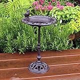 Große Vogeltränke, Vogelbad aus Gusseisen, stehend.