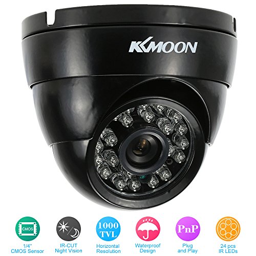 Preisvergleich Produktbild KKmoon 1000TVL Überwachungskamera Weitwinkel Metallkuppel Outdoor-CMOS