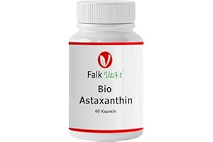‎FALK VITAFIT Falk VitaFit Bio-Astaxanthin Kapseln - 60 Tage Vorrat - 8 mg hochdosiert - Vegan & ohne Zusatzstoffe - Natürliches Bio-Astaxanthin - 60 Kapseln