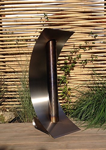 Edle Design-Feuerstelle für Garten und Terrsasse – Moderne Feuersäule aus hochwertigem Edelstahl, Feuersegel 42 x 34 x 96 cm - 4