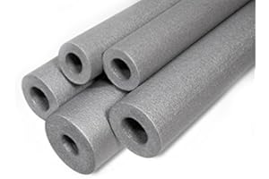 FOXCUP Grey Pipe Insulation Foam 35mm / 6mm Length - 1 Meter Strong Round Tube Lagging Thermal Acoustic Water Pipe Wrap ST35/6