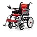 Produktbild RZBB Elektrorollstuhl, Lite-Aluminium-Rollstuhl, Leichter Und Zusammenklappbarer Rahmen, Rollstuhl Mit Begleiterantrieb, Tragbarer Transit-Reisestuhl, Standard Mit Pedalen Und Sitzen, Rot