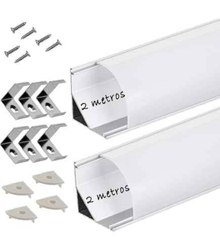 AFTERTECH 1x 2 Metros 1506LE 15x6mm Perfil De Aluminio Para Tiras De Luces LED, Barra Rígida