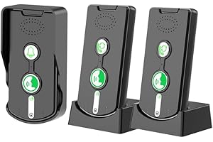 Pumwoy 3 Pièces Interphone Vocal sans Fil, 500M Interphone sans Fil à Très Longue Portée, Sonnette D'interphone Vocal étanche, Interphone Vocal à 2 Voies pour la Maison Bureau