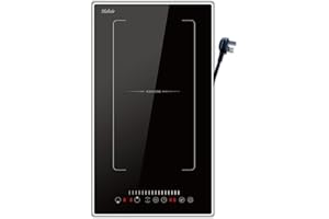 Hobsir hob Plug in Induction Hob, 2 Zone Electric Hob 30cm, Double Induction Cooker Hob with Stainless Steel Frame, Flexible Zone,2800W, Slider Touch, Timer, Pause Function, Child-safety Lock, 13 Amp
