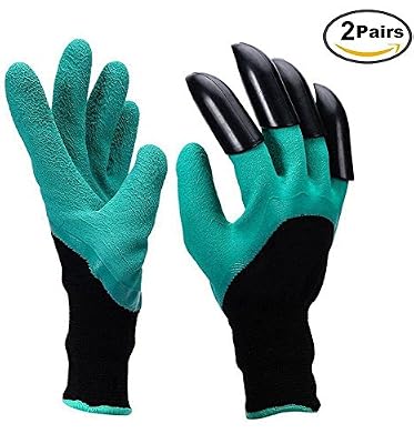 ChangM Gants De Jardinage, Abs Plastic Claws Gants De Jardinage Pour La Plantation, Le Creusement Et Le DéSherbage,Gants Pour Ronces Meilleur Cadeau Pour Jardiniers Gant De SéCurité Travail(Deux Paires)