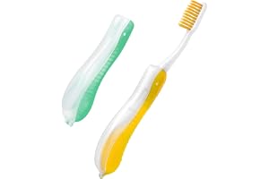 2-pack resetandborstar, bärbar hopfällbar tandborste reseset, mjuk medium borst liten tandborste för camping vandring resor skola